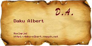 Daku Albert névjegykártya